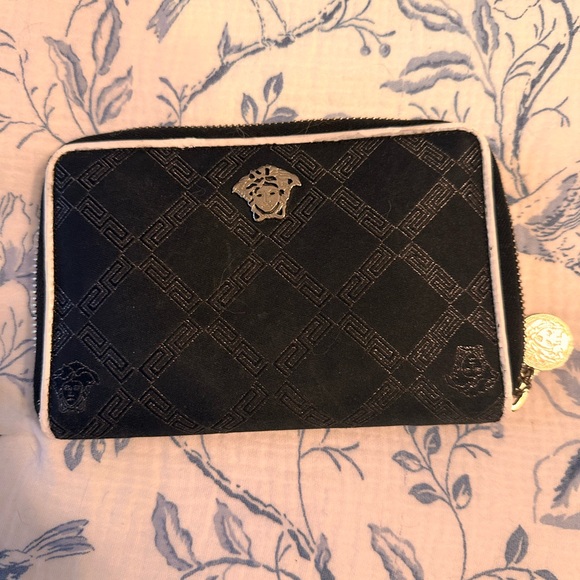 Versace Handbags - Versace Black and White Medusa Clutch